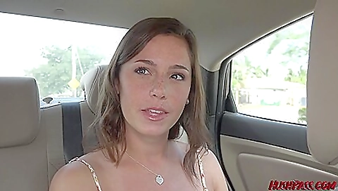 Busty big ass brunette in her first casting in mouth-fucked