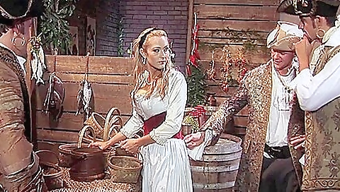 Busty blonde chick gets double penetrated and cumshot