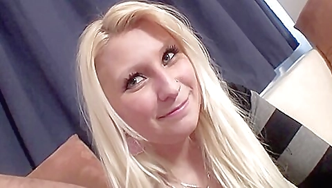 Hot blonde plays with her ass on her desk for the camera