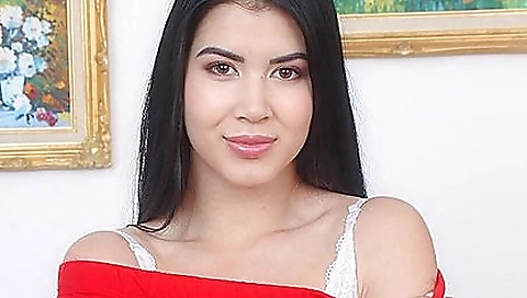 Sexy girl enjoys a solo masturbation in a toy scene