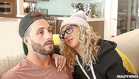 Blonde with a nice pair of stockings fucked in POV