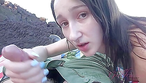 A brunette with small tits gets her pussy fucked in the water