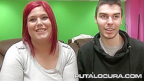 Big tit redhead girl with a nice ass fucked by her lover