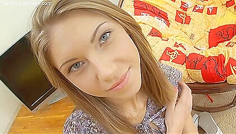 Blonde teen gets fucked in all poses in homemade porn