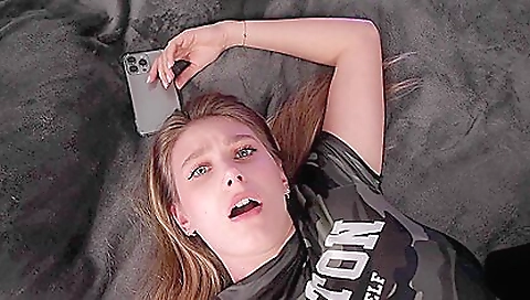 Busty blonde teen 18+ gets her clothes pulled up and fucked hard