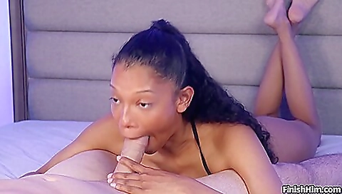 Ebony ebony teen gives a great blowjob to her boyfriend