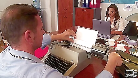 Two detectives and a brunette make it at the office