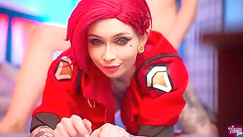 Redhead Tattoo Teen 18+ Sucks And Ride The Cum In Her Pussy