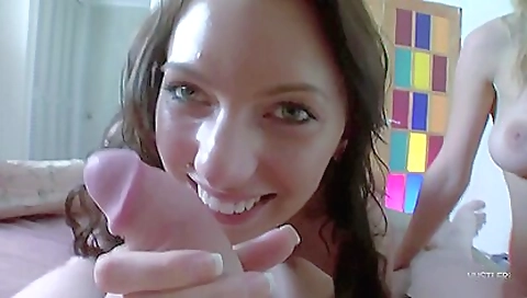 Busty blonde gets her mouth and her pussy licked by two studs