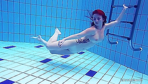 Russian Redhead Big Tits Model Katrin Privsem Swimming