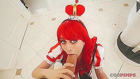 Redheaded milf with sexy tattoos fucked on a couch in POV