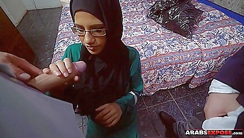 Arab girl has sex with two white guys and gets paid