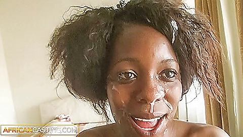 Ebony babe with tight ass is getting nailed in casting