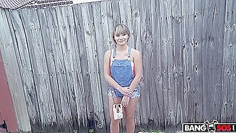 Blonde teen gets her mouth and asshole fucked hard