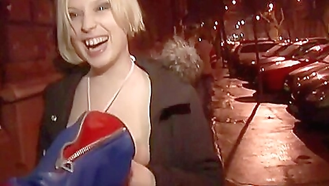 Blonde milf in big ass and tattooed pussy outdoors