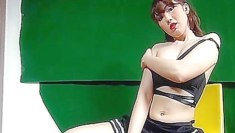 Big boobed pornstar in a striped dress on airfield