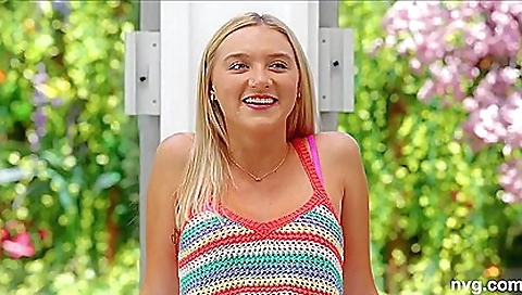 Stunning blonde babe with white shirt is getting fucked