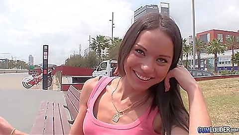 Brunette teen 18+ with small tits gets fucked anal