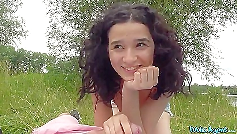 Sexy girl with small tits is getting paid by the owner