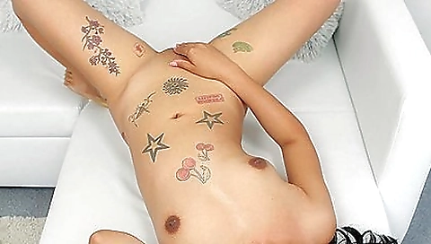 Tattooed teen 18+ is riding her hard cock in vr porn