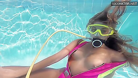 Irina poplavok takes it all in her mouth by the water