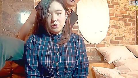 Japanese slut with a hairy bush is deeply penetrating