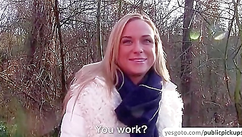 A blonde is in a black suit and she is fucked in deepthroat