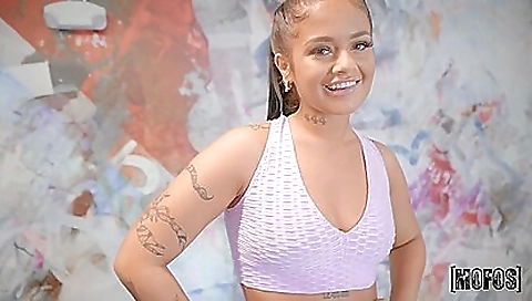 Busty tattooed bitch in the middle of deepthroat sex